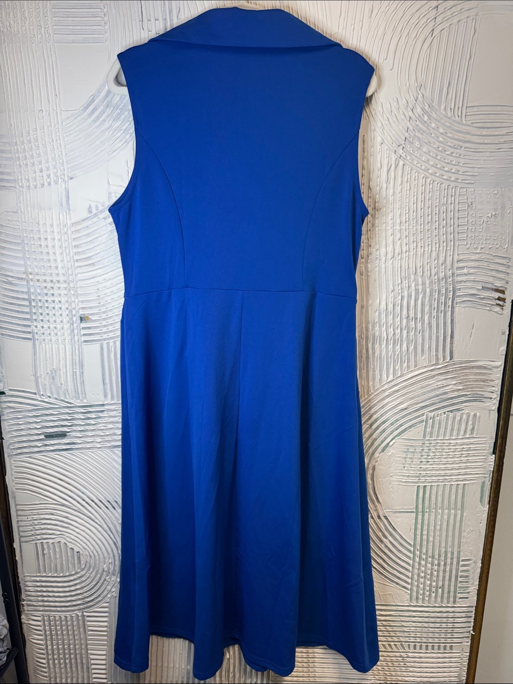Grace Karin Cobalt Blue Sleeveless Wrap-Style Midi Dress - Picture 5 of 7
